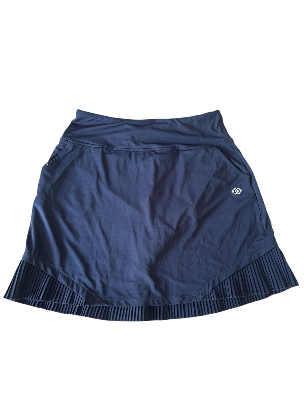 Navy Pleated Hem Active Skirt